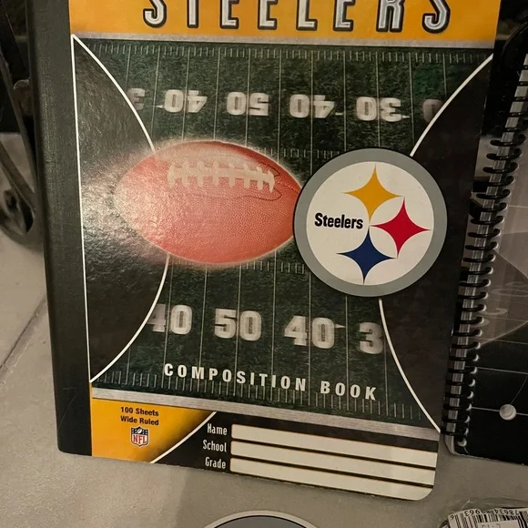 Pittsburgh Steelers 5 piece School Notebooks,  Pencil and Sticker Set - Picture 8 of 8